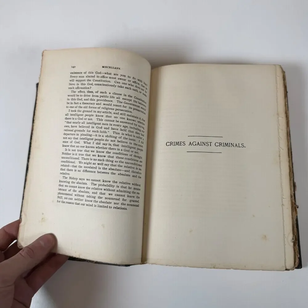 The Works of Robert G. Ingersoll Vol 11 Miscellany Dresden Edition 1902 Antique